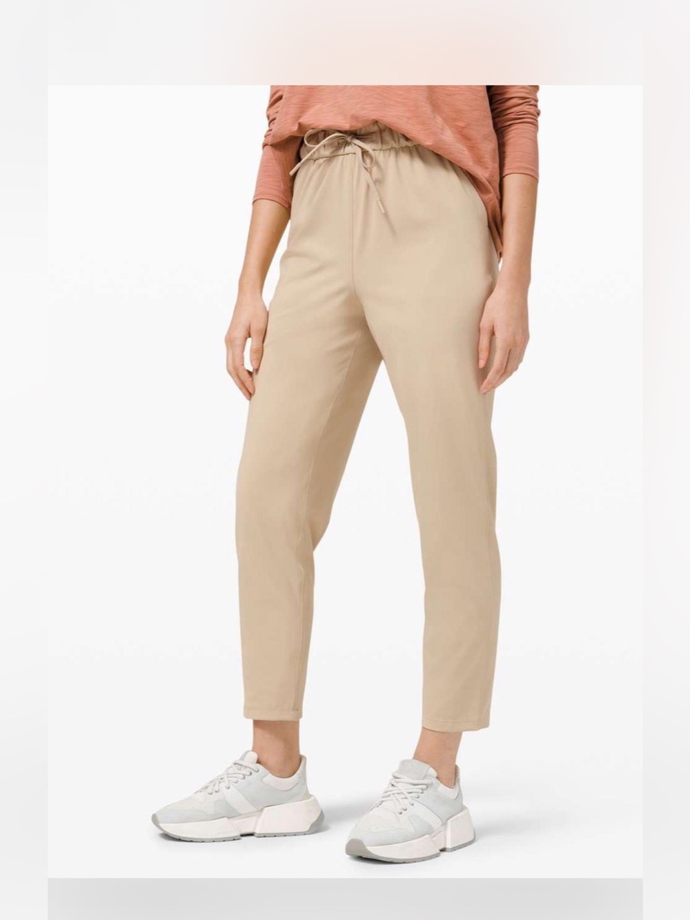 Lululemon sz 8 Keep Moving Pants Trench beige neutral high waist lounge athletic